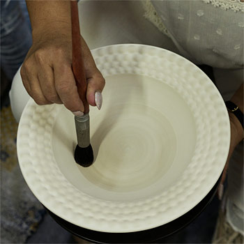 バブルススープ　ハンドペイント陶器