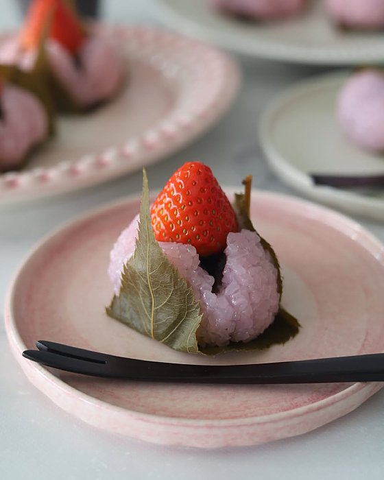 MSYプレート13cmライトピンクと和菓子で春のおもてなし